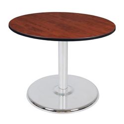 "Regency Cain 48" Round Platter Base Table- Cherry/ Chrome Base - Regency TP48RNDCHCM"