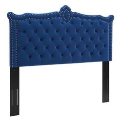 Louisa Tufted Performance Velvet King/California King Headboard in Navy