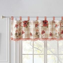 Wheatly Ruffled Gingham Window Valance by Greenland Home Fashions in Truffle