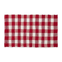 Red & White Buffalo Check Rag Rug 26X40 by DII in Red