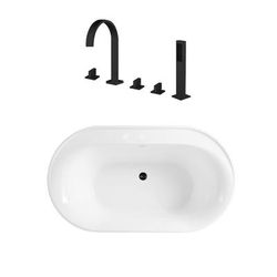 Randolph Morris Speare 66 Inch Acrylic Double Ended Freestanding Tub Package RMBP104-66-MBF4