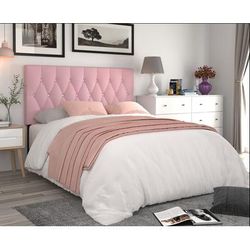 Brianna Upholstered Crystal Tufted King Headboard in Pink - CasePiece USA C80090-741