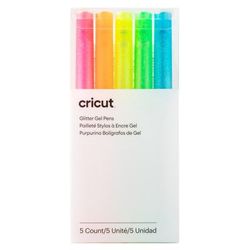 Cricut Glitter Gel Pens 0.8 mm | Neon | 5 Count | Blue/Pink/Green