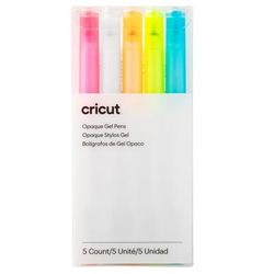 Cricut Opaque Gel Pens 1.0 mm | Pink/White/Orange/Yellow/Blue | 5 Count | White/Blue/Pink