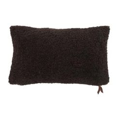 Teddy Sherpalux Plush Solid Lumbar Pillow by Evergrace Home in Hot Fudge