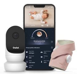 Owlet Cam 2 & Dream Sock Duo Smart Baby Monitoring System - Dusty Rose