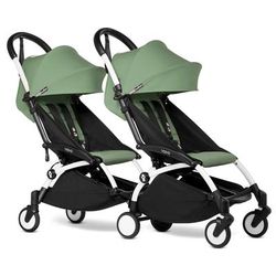 Babyzen YOYO Connect Double Stroller 6+ / 6+ Bundle - White / Peppermint