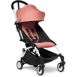 Babyzen YOYO2 Ultra Compact Complete 6+ Stroller with Bassinet Bundle - White/Ginger