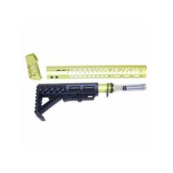 Guntec USA AR-15 Honeycomb Series Complete Furniture Set Neon Yellow HC-SET-G2-NY