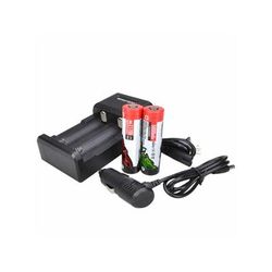 Wicked Hunting Lights 2-Position Charger Kit w/ 2-pack 21700 Li-Ion Rechargeable Batteries Black W2067