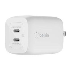 Belkin BoostCharge Pro 65W Dual USB-C GaN Wall Charger WCH013DQWH