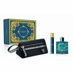 VERSACE EROS 3 PCS SET FOR MEN: 3.4 EDT SP + 10ML+ POUCH Standard Eau De Toilette for Men