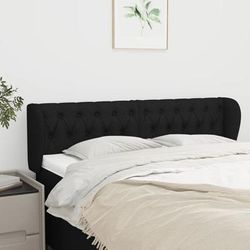 vidaXL Tête de lit avec oreilles Noir 147x23x78/88 cm Tissu