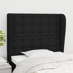 vidaXL Tête de lit avec oreilles Noir 103x23x118/128 cm Tissu