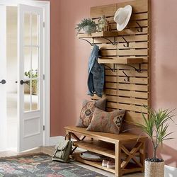 Cullen Entryway Collection - Reclaimed Pine, Reclaimed Pine/Single Shelf (With Cleats For Hanging) - Grandin Road