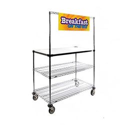 Metro GG2448 3 tier Grab n' Go Breakfast Cart - 48"W x 24"D, Steel, Black