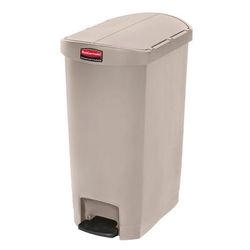 Rubbermaid 1883459 13 gal Rectangle Plastic Step Trash Can, 20 3/4"L x 13 1/2"W x 28 3/8"H, Beige, 13 Gallon