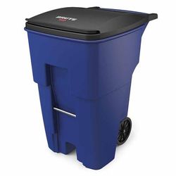 Rubbermaid FG9W2273BLUE 95 gal Utility Wheeled Trash Can - 45 3/5 H x 27 3/10 W x 35 2/5" L, Blue