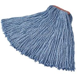 Rubbermaid FGF51700BL00 20 oz Premium Mop Head - 1" Headband, 4 Ply Cotton/Rayon/Synthetic Blend, Blue, 20 Ounce