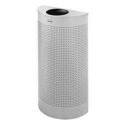 Rubbermaid FGSH12EPLSM 12 gal Indoor Decorative Trash Can - Metal, Silver, Silver Metallic, 12 Gallon