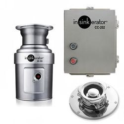 InSinkErator SS-100-5-CC202 115/1 Disposer Package w/ 5 Adaptor & CC202 Panel, 1 HP, 115v, Stainless Steel