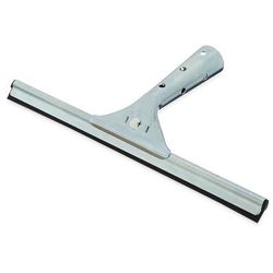 Carlisle 4007000 12" Hand Held Window Squeegee - Black Rubber, Stainless Handle