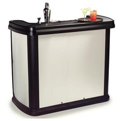 Carlisle 755044 56" Portable Bar - 15 gal Ice Bin, Polyethylene, Stainless, 2-step Countertop, Built-in Cutting Board, Silver