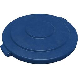 Carlisle 84104514 Round Flat Top Lid for 44 gal Trash Can - Plastic, Blue, Case of 3