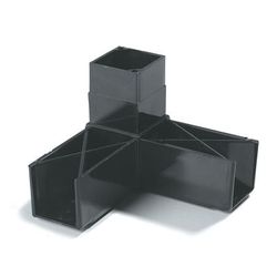 Carlisle 900303 Sneeze Guard Assembly Block - 1 1/4" Square, 90 Angle, Black, Polycarbonate