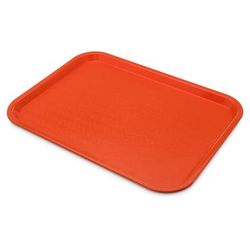 Carlisle CT121624 Plastic Cafeteria Tray - 16 3/10" L x 12"W, Orange, Polypropylene
