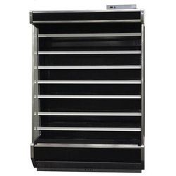 SandenVendo RSC4RA011 50" Vertical Open Air Cooler w/ 8 Levels - For Remote Refrigeration, 115v, Black