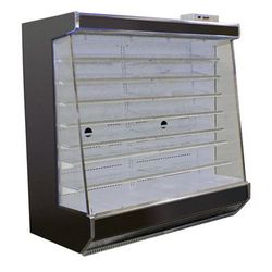 SandenVendo RSC6RA016 73 1/2" Vertical Open Air Cooler w/ 8 Levels - For Remote Refrigeration, 115v, Black