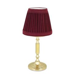 Sterno 80418 La Rue Candle Lamp - 3 11/32"D x 10 1/2"H, Marlowe Wine/Polished Brass Base, Red, Case of 6