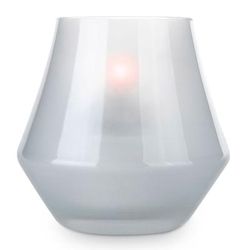 Sterno 80549 Cymbal Candle Lamp - 4"D x 4"H, Glass, Frost, White