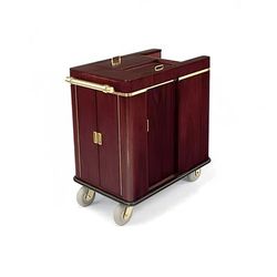 Forbes Industries 2244 Enclosed Housekeeping Cart w/ Vacuum Compartment - 36"L x 23"W x 37"H, Wood Veneer, Gray