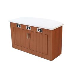 Forbes Industries 5210-8-C1 96" Mobile Induction Table w/ 1 Center Cooking Unit - Glass Cook Top, 120v, Stainless Steel