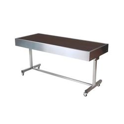 Forbes Industries 5220-8-C1 96" Mobile Induction Table w/ 1 Center Cooking Unit - Glass Cook Top, 120v, Stainless Steel