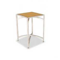Forbes Industries 7023L-24 24" Square Collapsible Table w/ Laminate Top & Brushed Steel Frame - 24"H, Stainless Steel