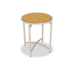 Forbes Industries 7033L-24 30" Round Collapsible Table w/ Laminate Top & Brushed Steel Frame - 24"H, Stainless Steel