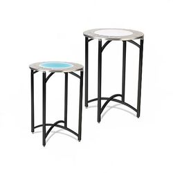 Forbes Industries 7034LED-24 30" Round Collapsible Side Table w/ LED Top - Steel/Acrylic Top & Black Steel Frame, 24"H