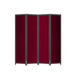 Forbes Industries 7850 4 Panel Mobile Room Divider w/ Laminate Panels & Black Steel Frame - 72 1/2"L x 78"H