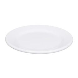 Elite Global Solutions D612PL-W 6 1/2" Round Melamine Dessert Plate, White, Wide Rim, Case of 6