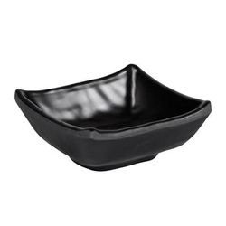 Elite Global Solutions JW4007-B Ore 2 oz Square Melamine Bowl, Black, 2 3/4" x 1 1/8"