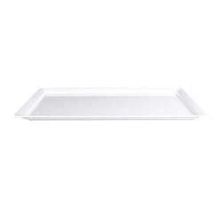 Elite Global Solutions M1321-W 21" x 13" Rectangular Vogue Platter - Melamine, White