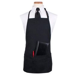 Chef Revival CL3PBIABKFP-1 3 Pocket Bib Apron w/ Adjustable Neck strap - 26" x 23", Polyester, Black