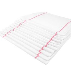 Chef Revival H45S-21 Rectangular Striped Kitchen Towel - 14 1/2" x 25 1/2", Cotton, White/Red, Case of 240