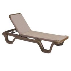 Grosfillex US515137 Marina Outdoor Chaise w/ Adjustable Back - Brown Fabric w/ Bronze Resin Frame, Espresso/Bronze Mist, UV Resistant