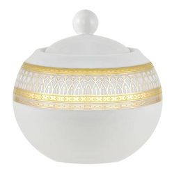 10 Strawberry Street IRIANA-18GLD 11 oz Iriana Sugar Bowl - Porcelain, White/Gold