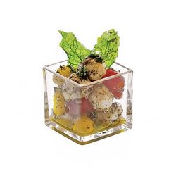 Front of the House ASA012CLG23 5 oz Square Sampler Dish - Glass, Clear