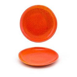 Front of the House DAP076ORP23 6" Round Kiln Plate - Porcelain, Blood Orange, 6" Diameter, 1 Dozen